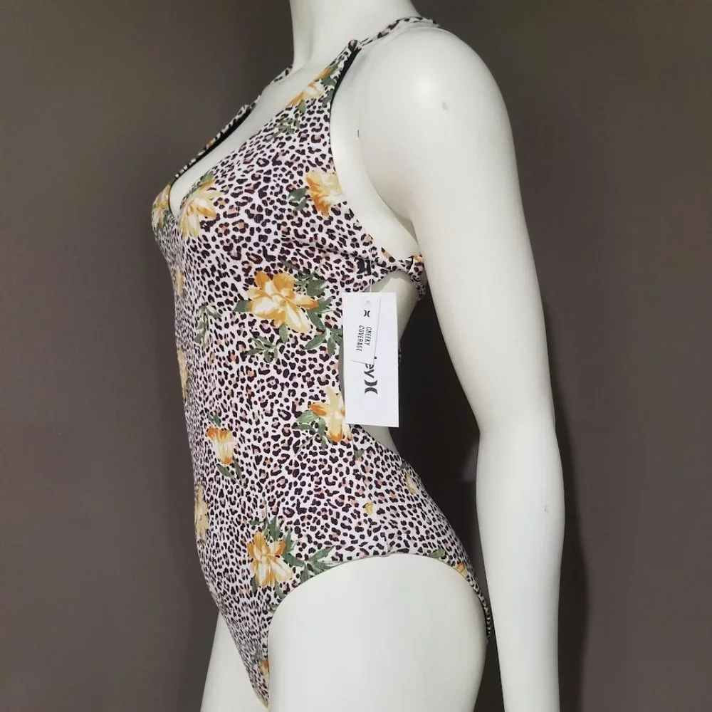Hurley  Printed One-Piece Cheeky Swimsuit - Jungle Cat - Picture 3 of 11
